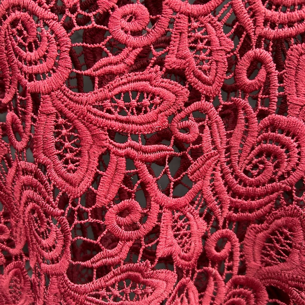 Aritzia Wilfred Burgundy Lace Sweatshirt, size M