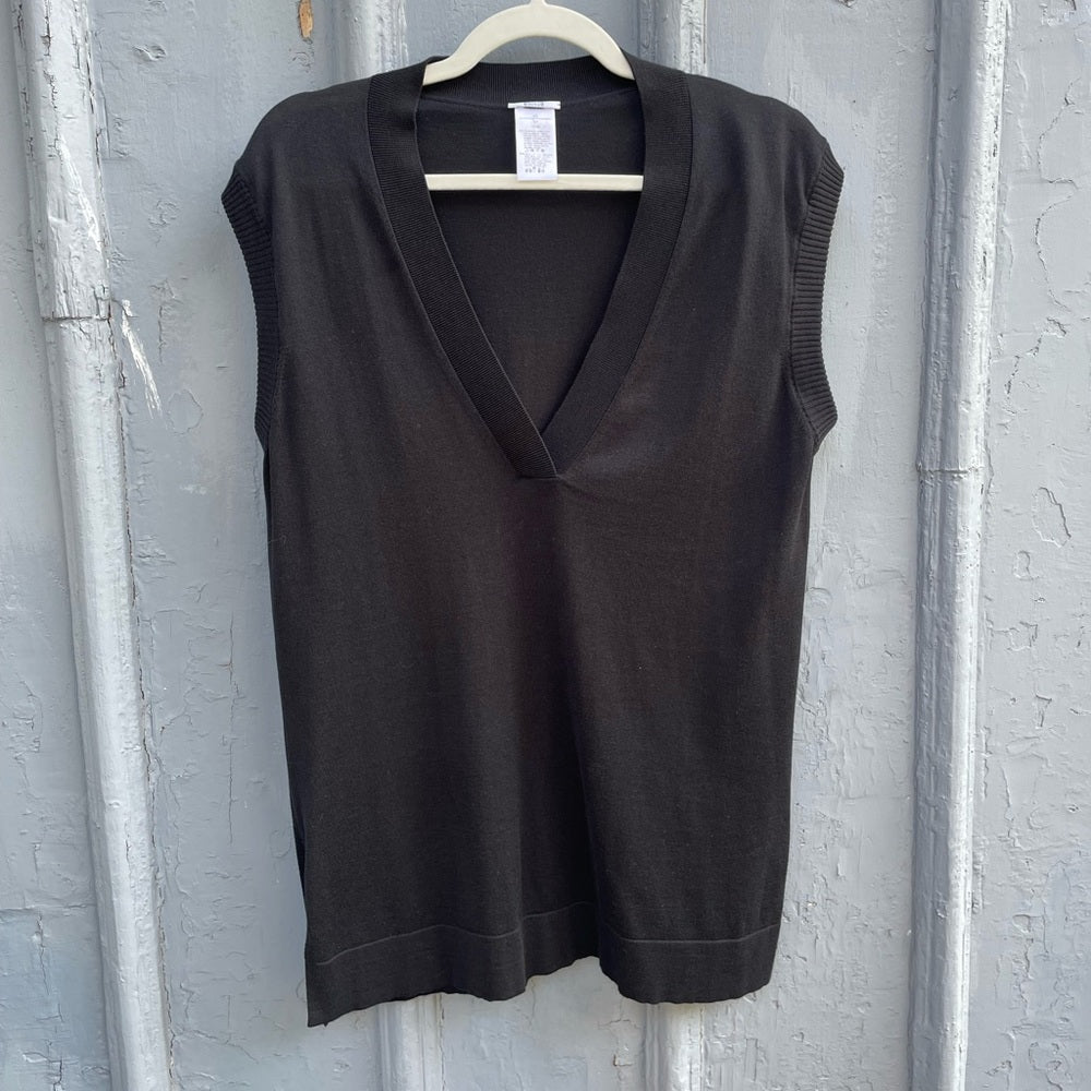 Wolford Black Cotton Silk Sweater Vest, size Small