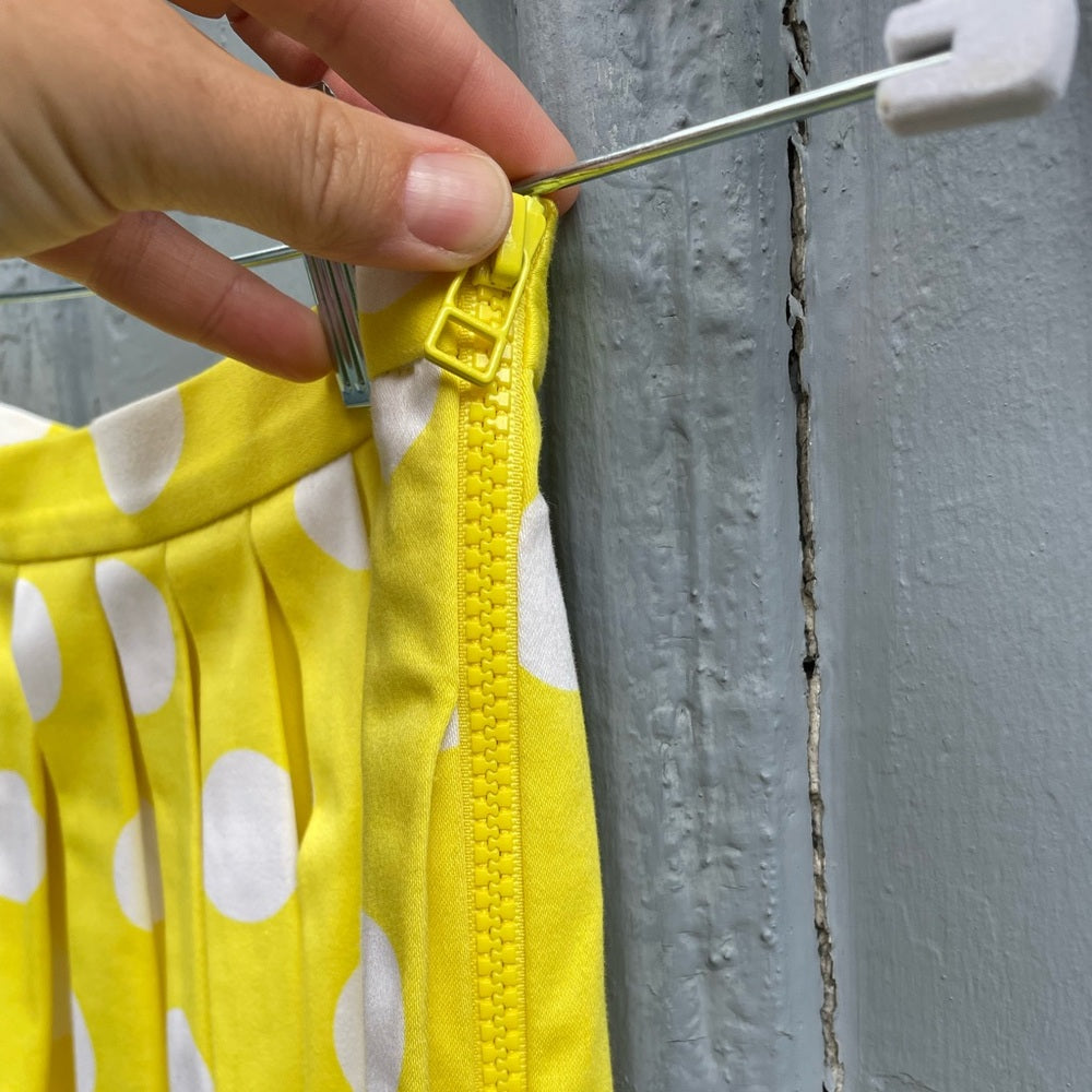 Pink Tartan Yellow Polka Dot Skirt, size 2