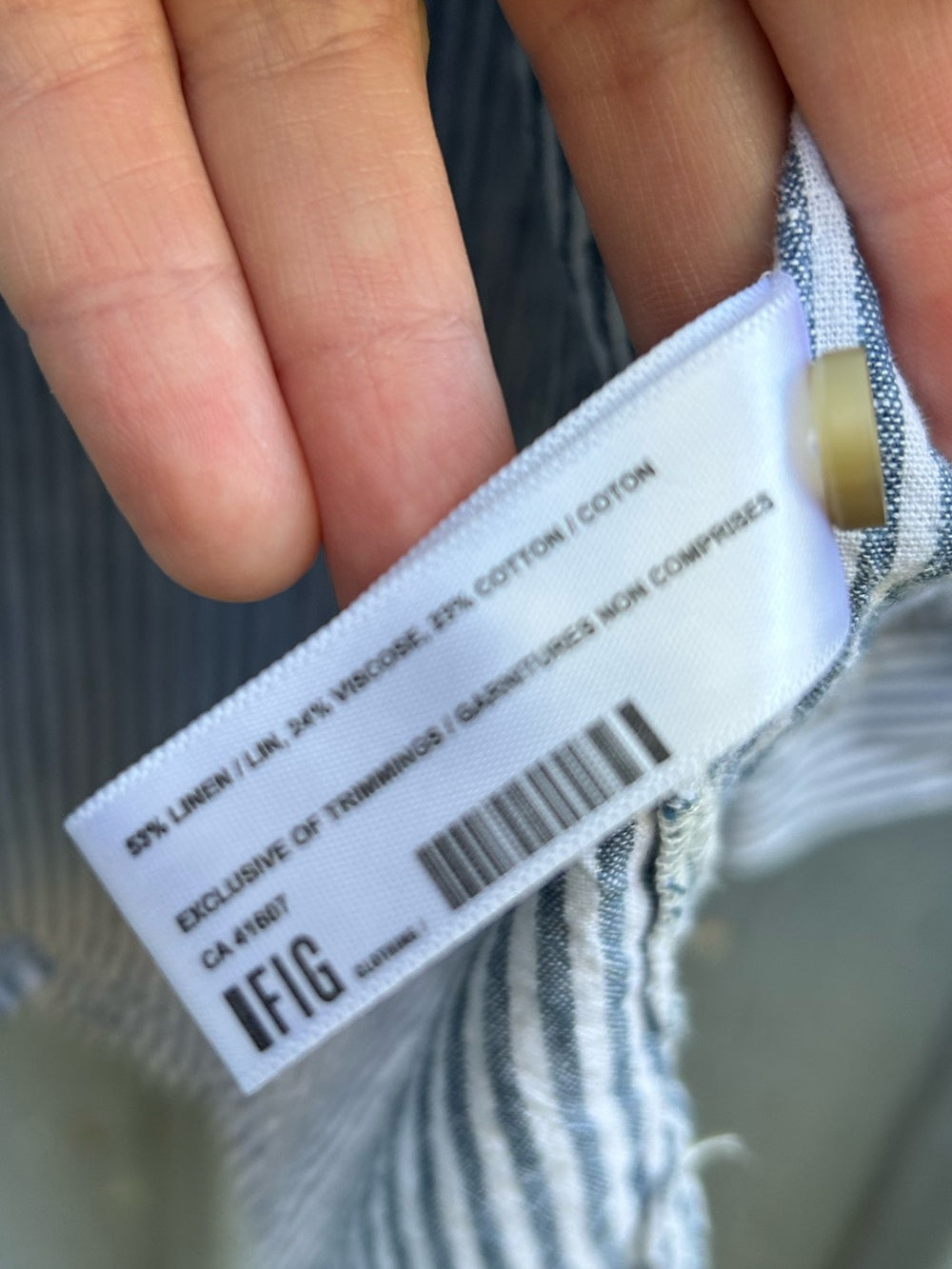 FIG blue & White striped button down, size XL