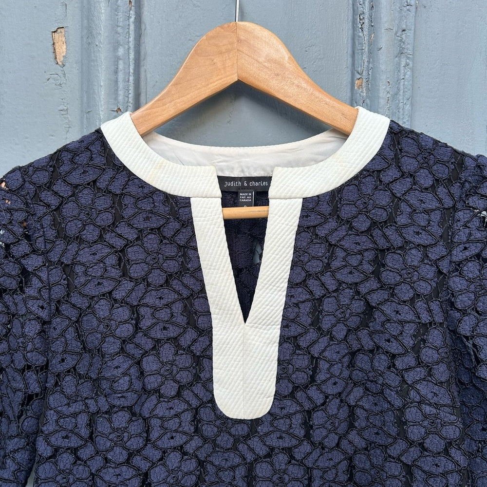Judith & Charles Lace overlay Blouse, Size 0