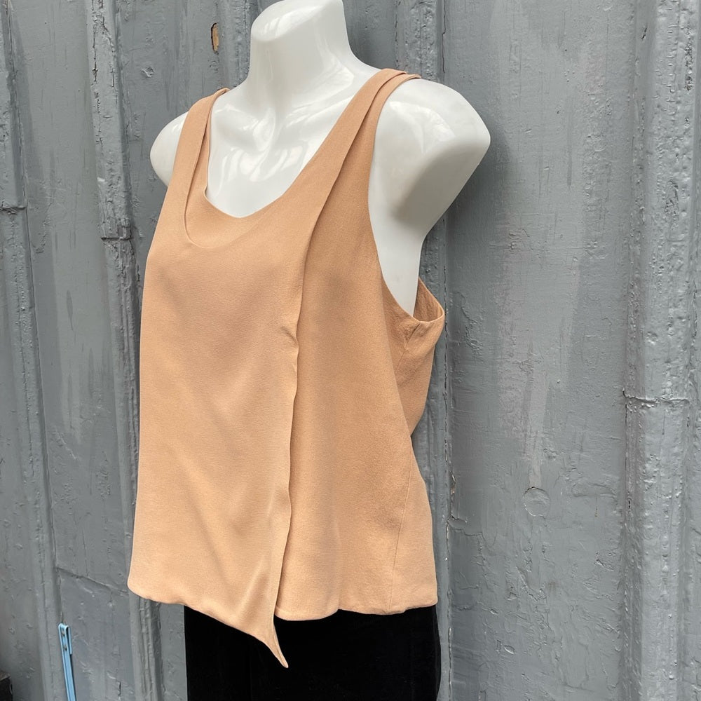 Balenciaga Silk Taupe Wrap Blouse, size 38
