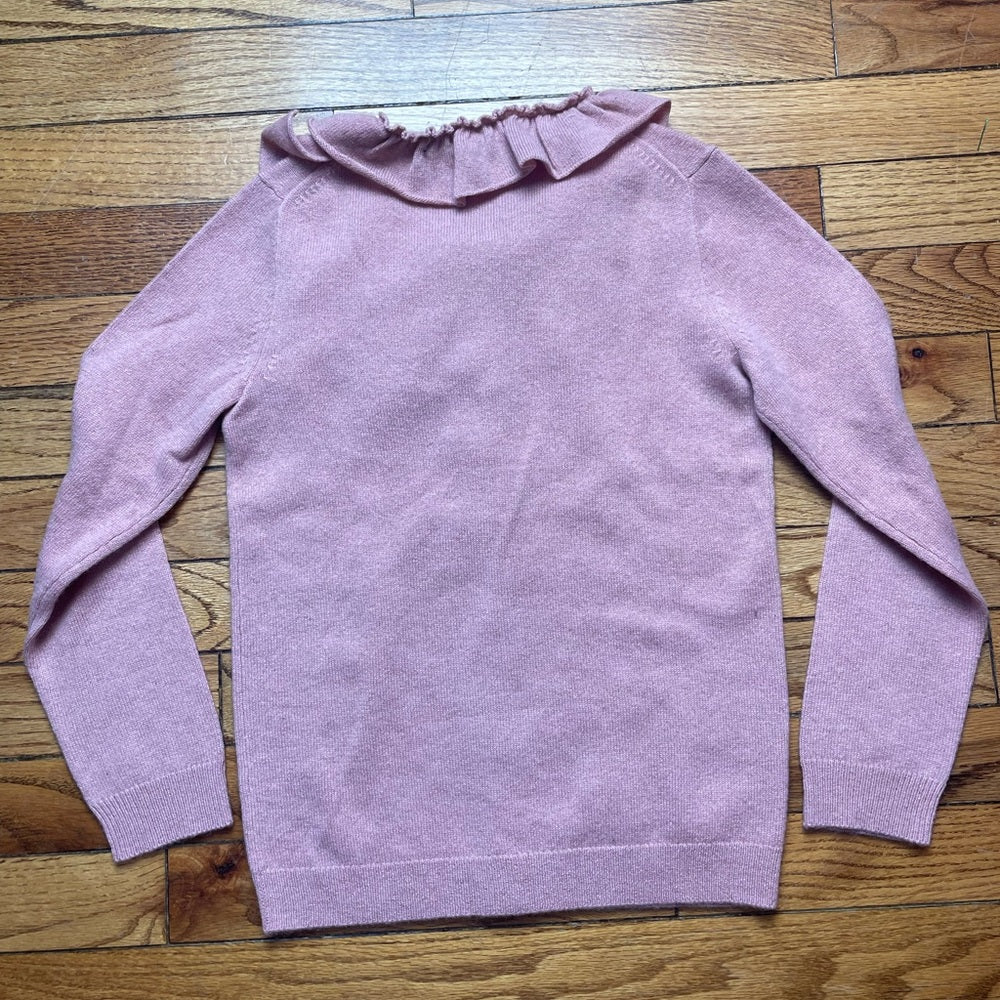 Crewcuts (J Crew) Cashmere Ruffle Front Cardigan Sweater, size 8