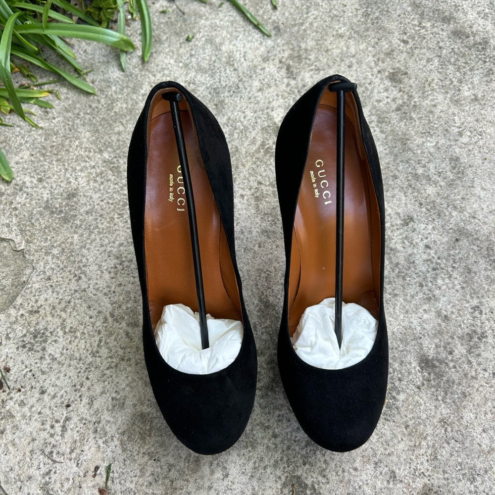 Gucci Kid Scamosciato Cuir Platform Heels, size 37