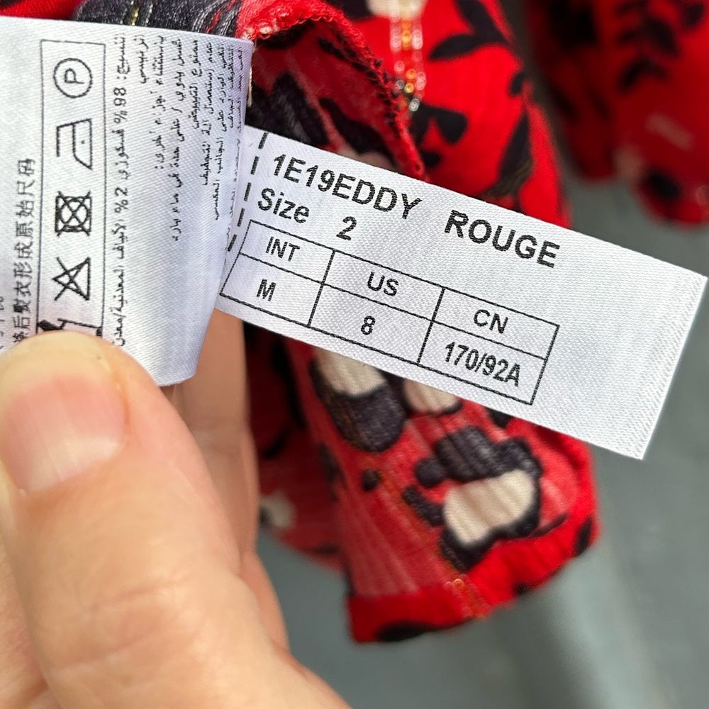 Ba&sh Eddy Rouge floral blouse, size M