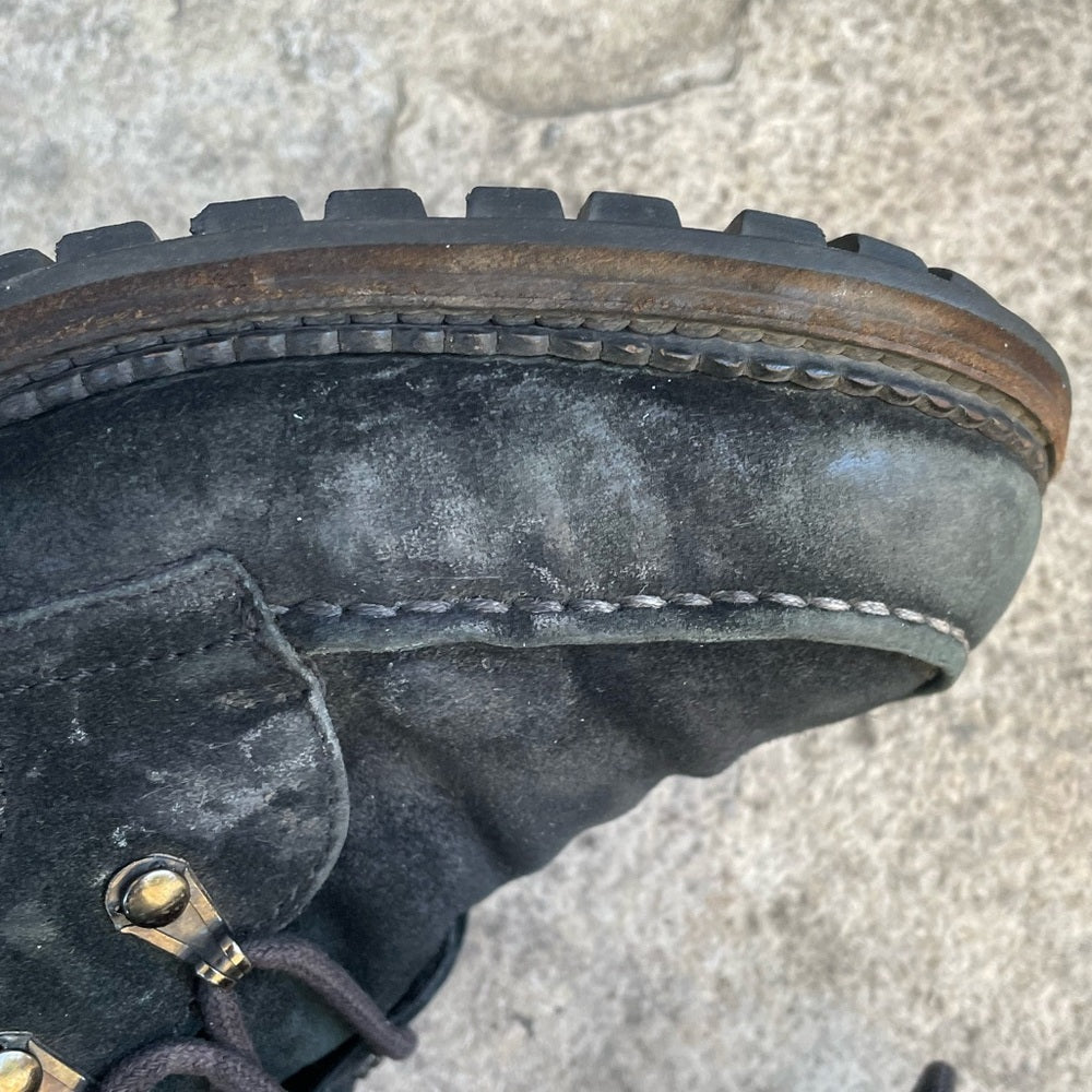 Chanel Black Wool, Suede & Shearling Lace up Combat Boots, Size 39