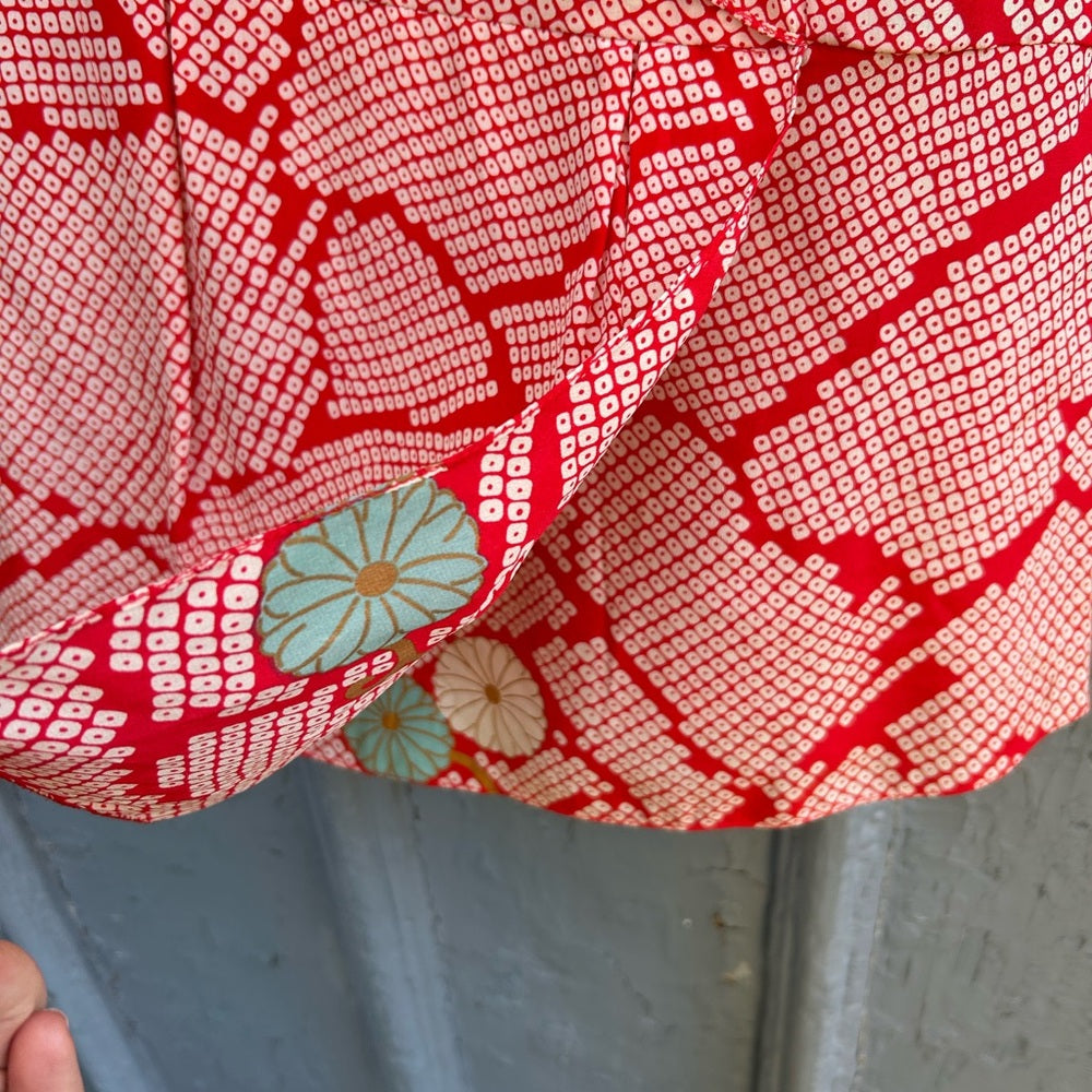 Liefsdottier Anthropologie red ruffle side silk blouse, size 6