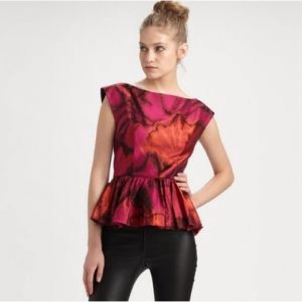 Alice & Olivia pink peplum top, BNWT, Small