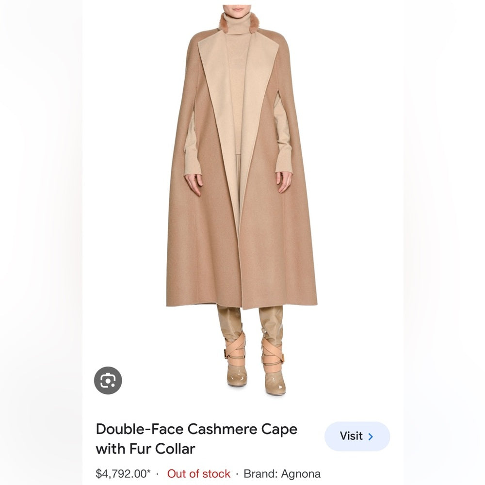 Agnona Wool Cashmere Cape, size 38