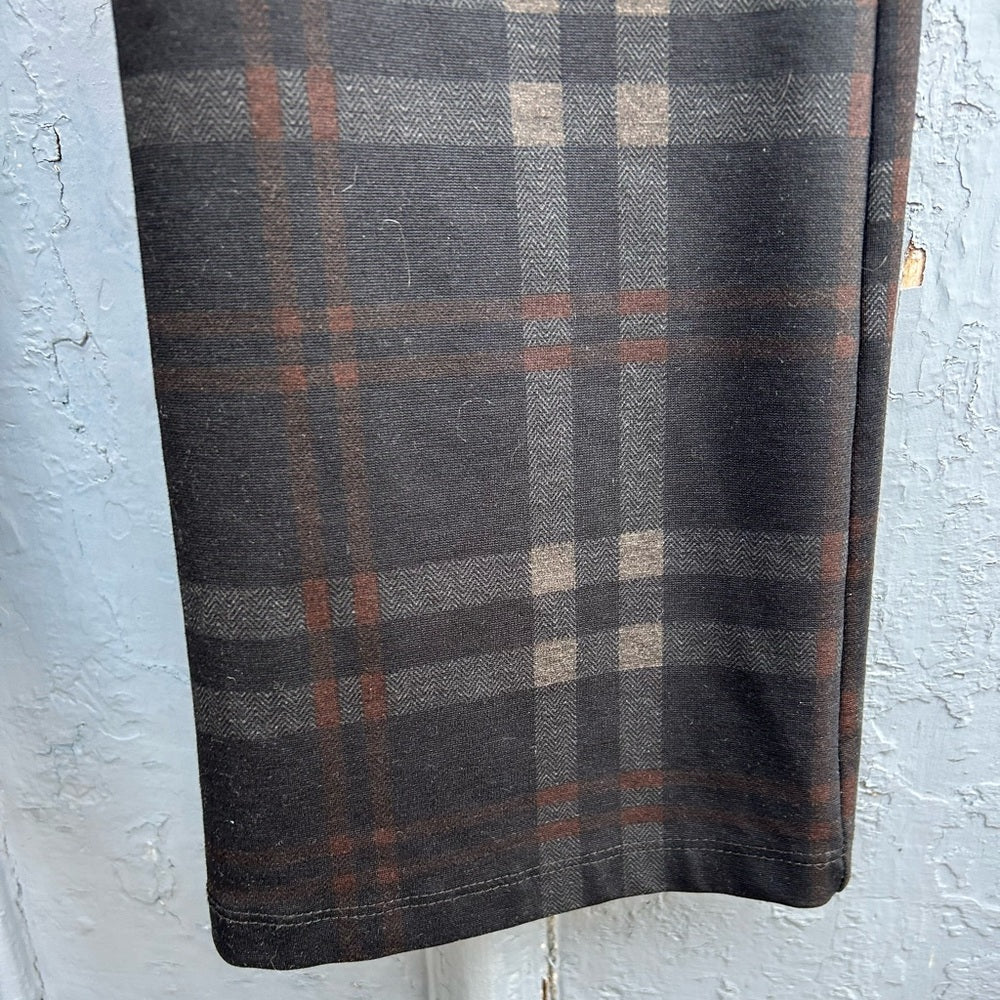 Dotty Plaid Check Pants, size Large