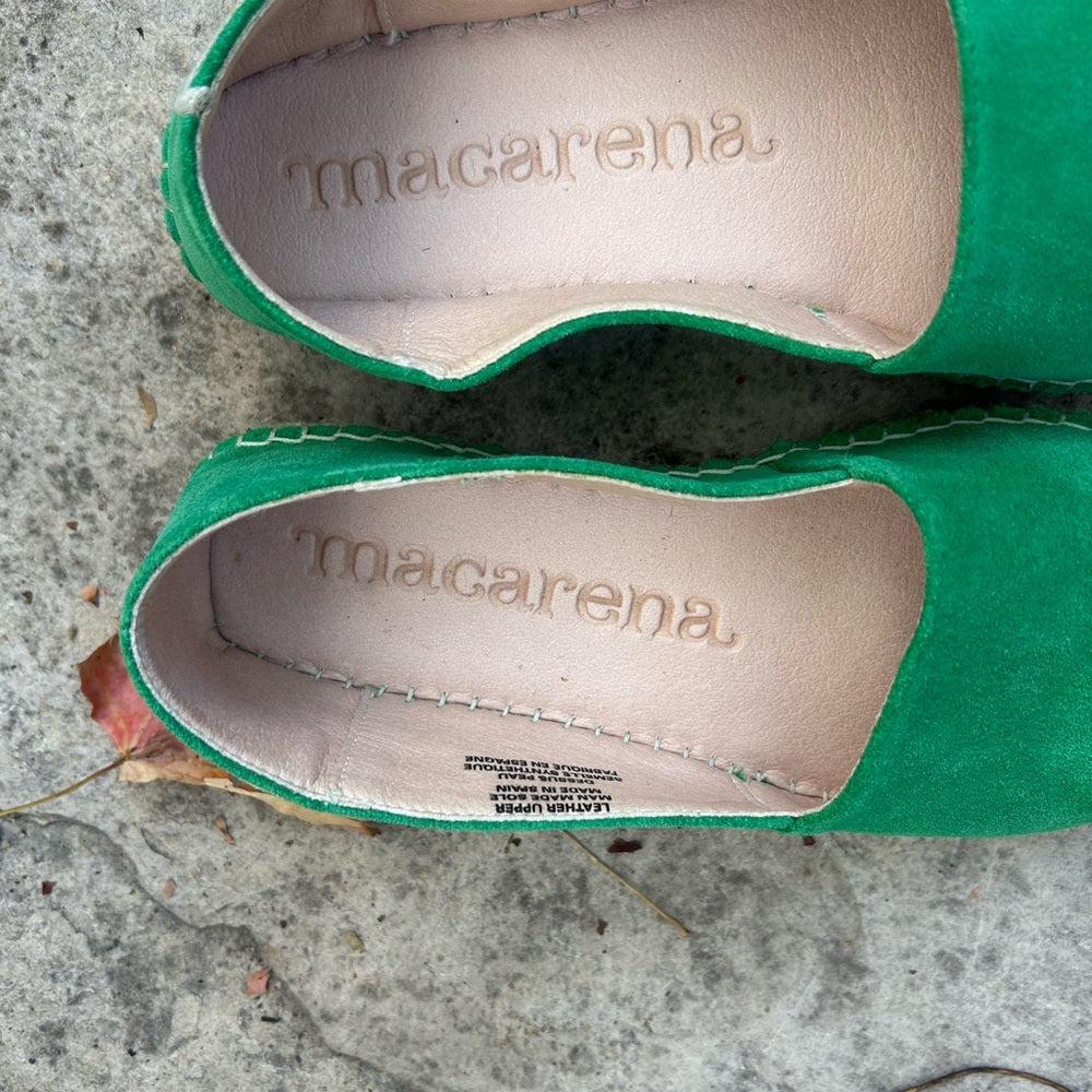 Macarena Suede Espadrille Flats, size 38 (7.5)