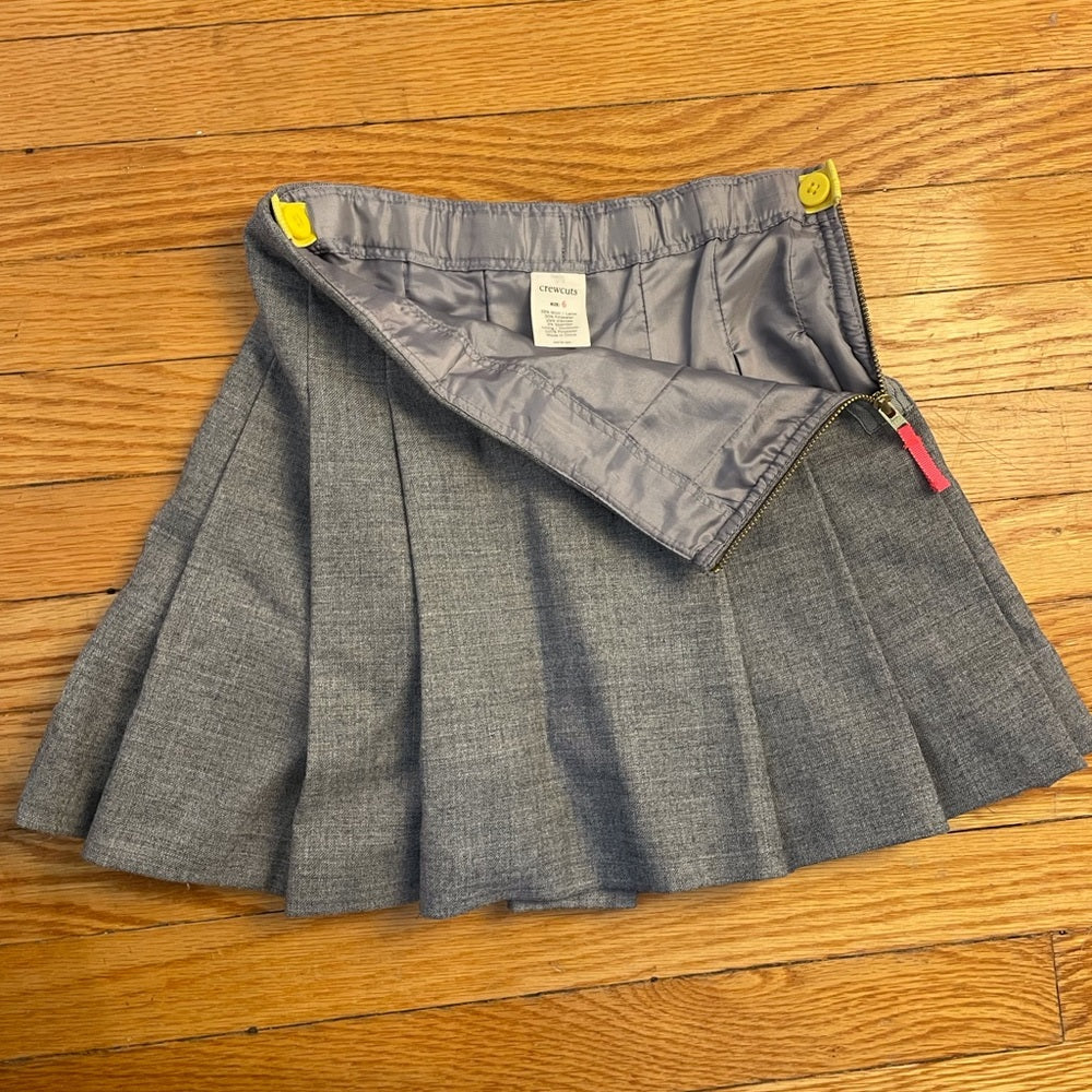 Crewcut Girls Grey Wool Box Pleated skirt, size 6