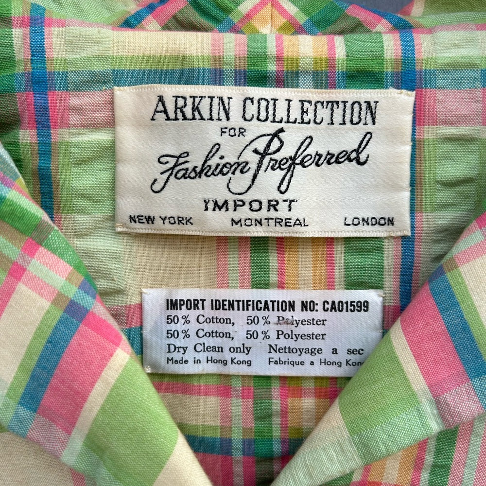 Vintage Arkin Collection plaid sleeveless dress, size 20 (modern L/XL)