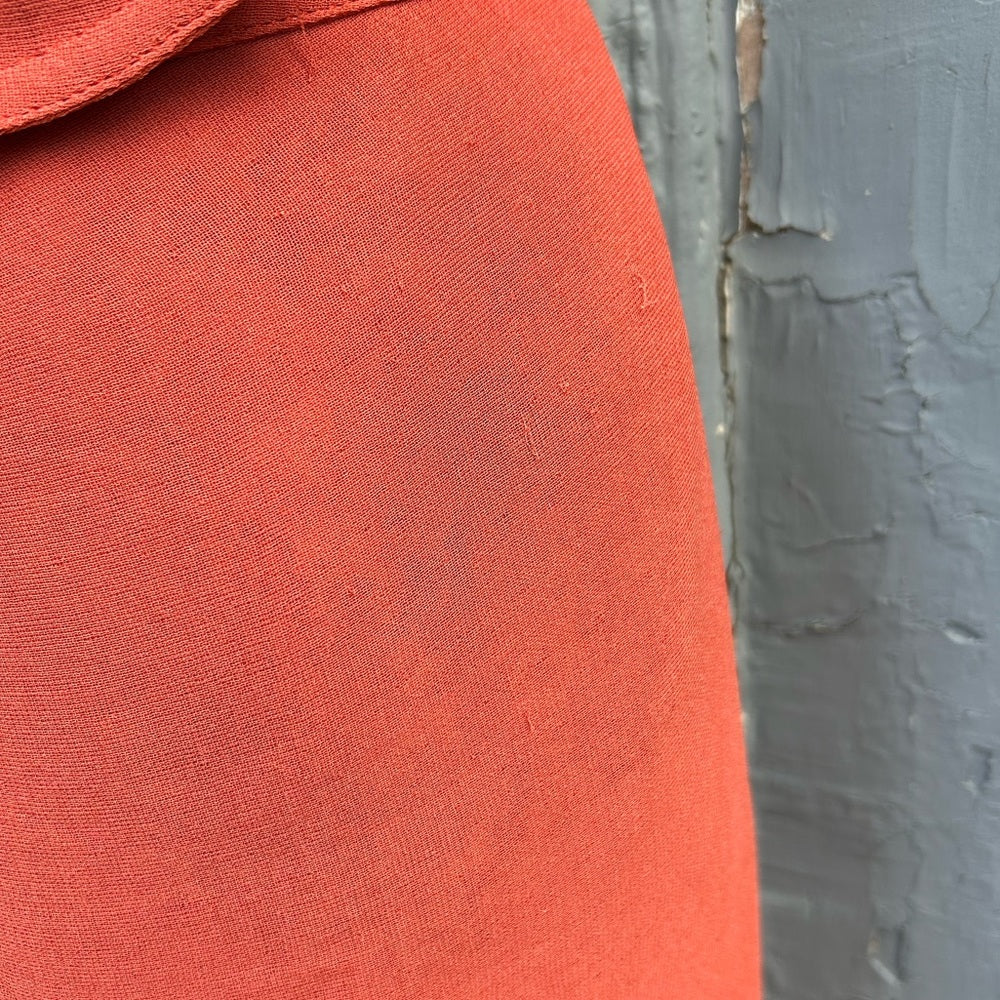 FENDI Orange Ruffle Front Silk Skirt, size 44