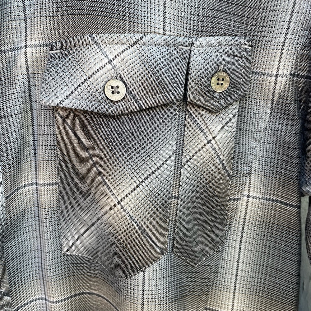Ted Baker blue plaid “ Buldate tapered fit” buttondown, Ted size 3 (medium)