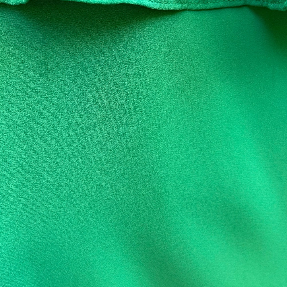Halston green shawl draped blouse, size XL