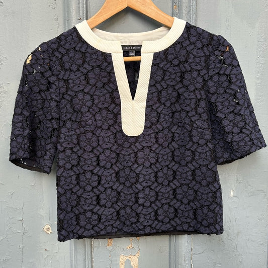 Judith & Charles Lace overlay Blouse, Size 0