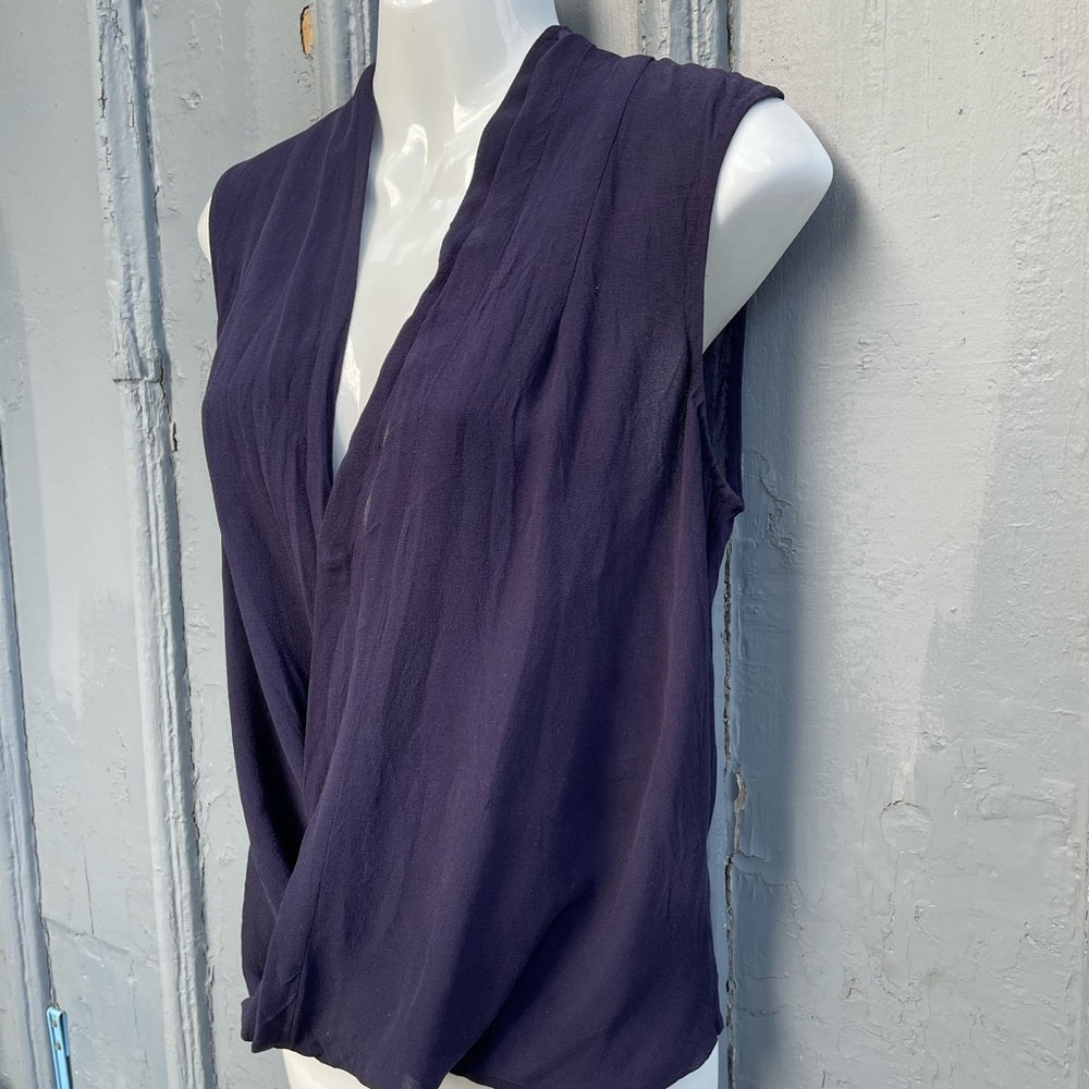 Aritzia Babaton Harper Silk Sleeveless Wrap Blouse, Small