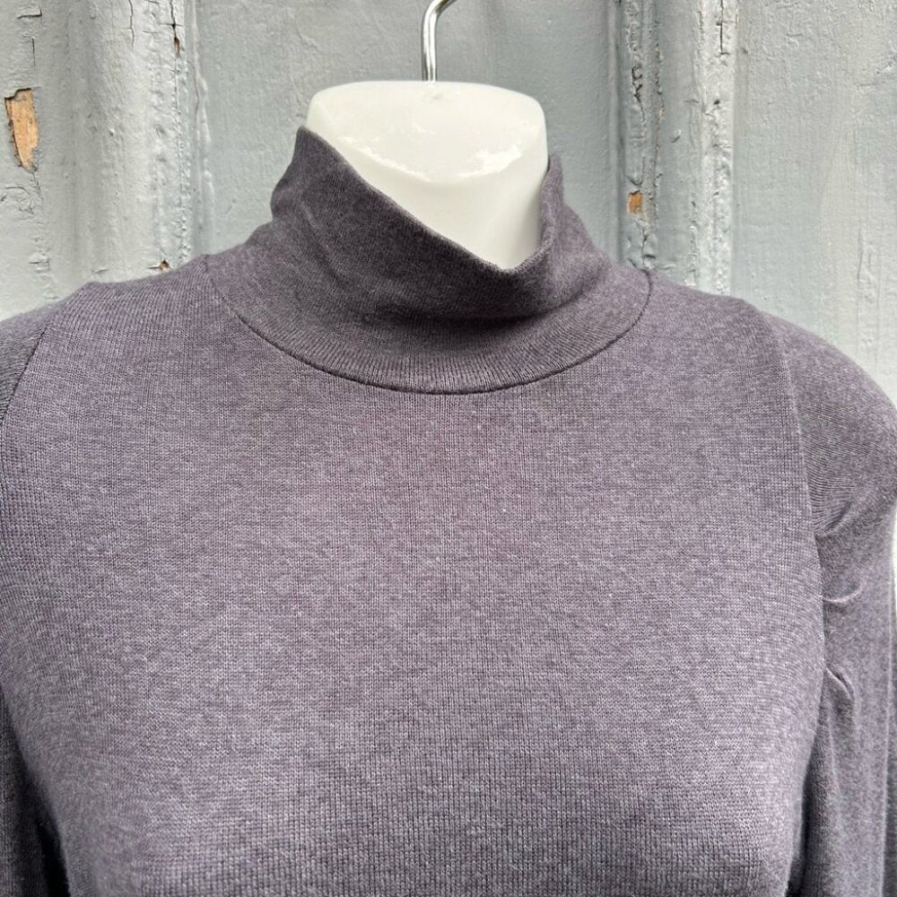 Allison Wonderland Pillar Grey Sleeve Detail Modal Turtleneck, size 6