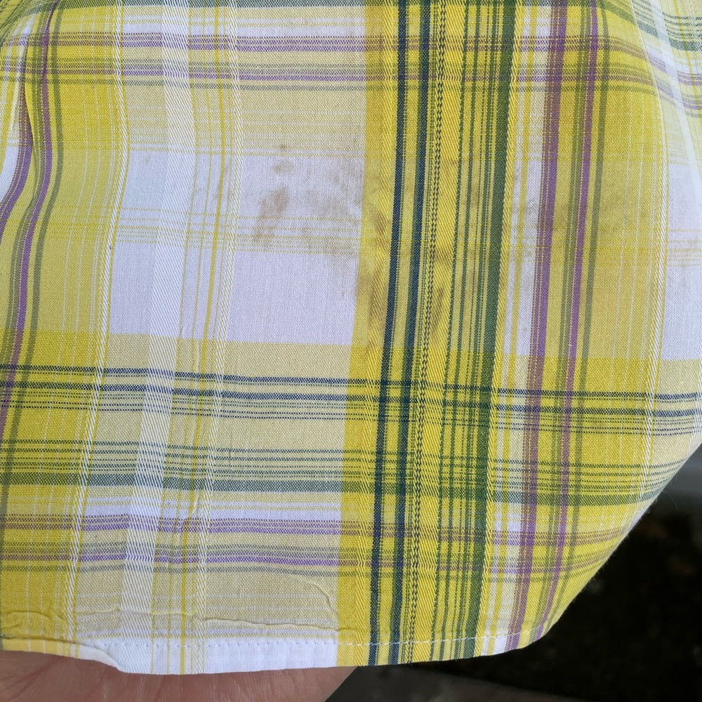 Ted Baker Yellow plaid “parag” Buttondown, size Ted 3 (Medium)