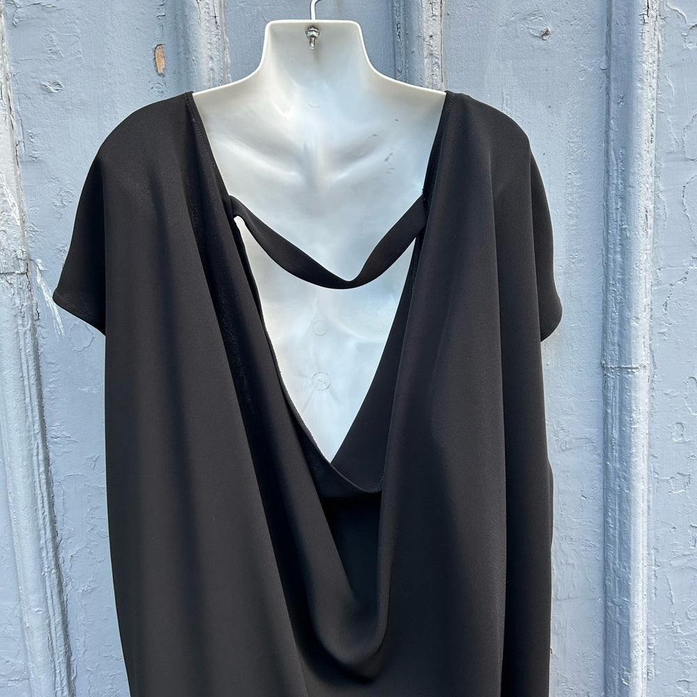 Casa Como Style Black Open Back Tunic Dress, size Large