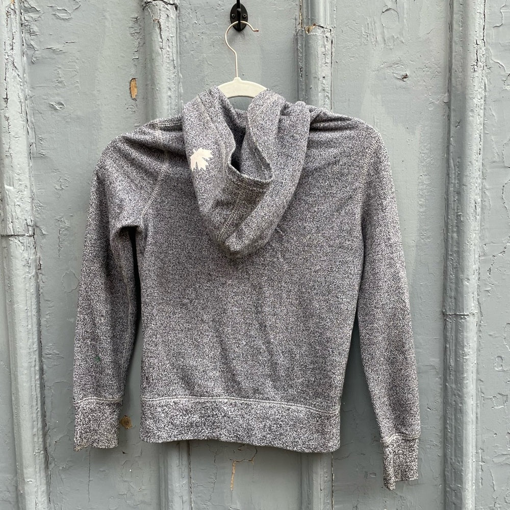 Roots Zip Front Salt & Pepper Hoodie, size 10