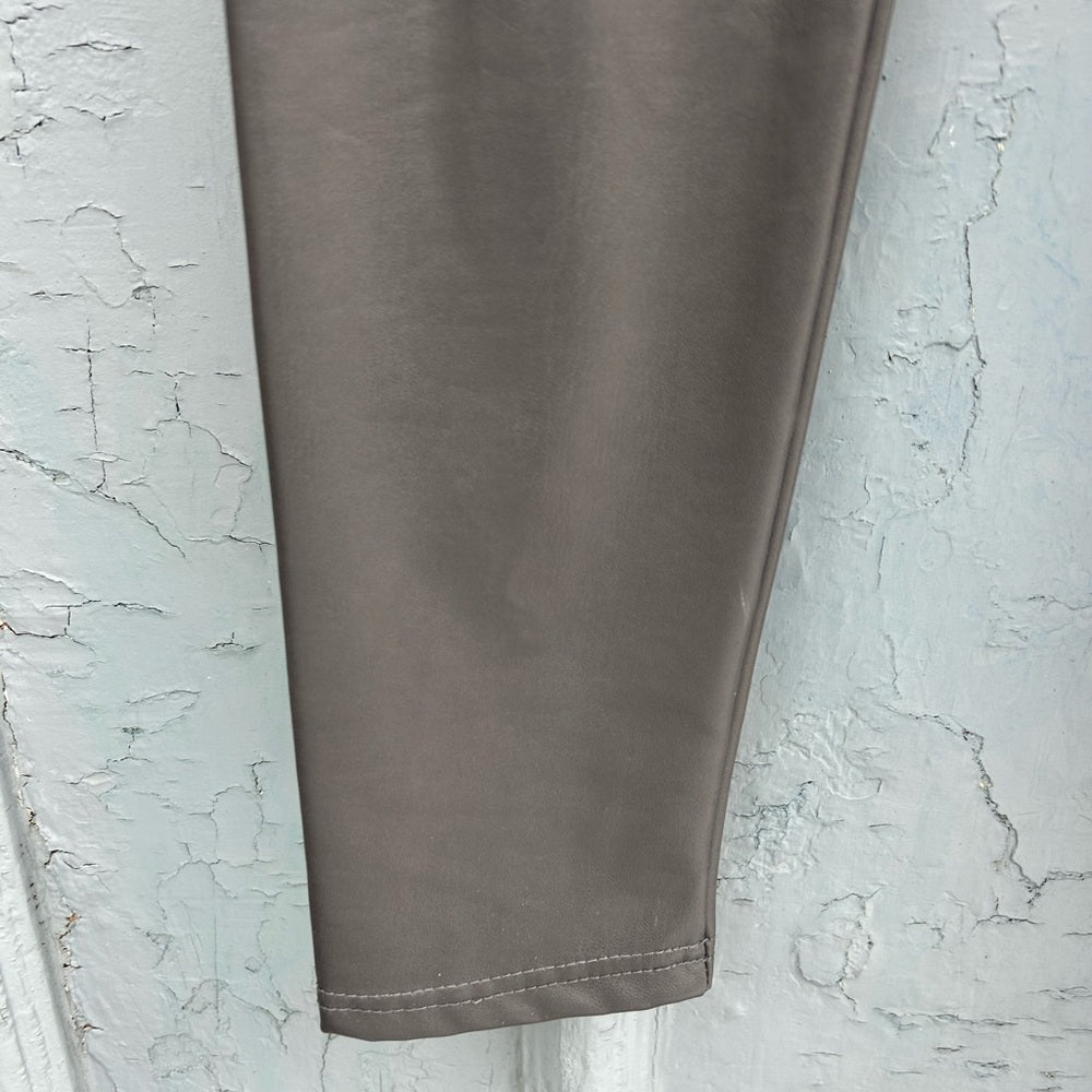 7 for all Mankind Grey Faux Leather Leggings, Size M