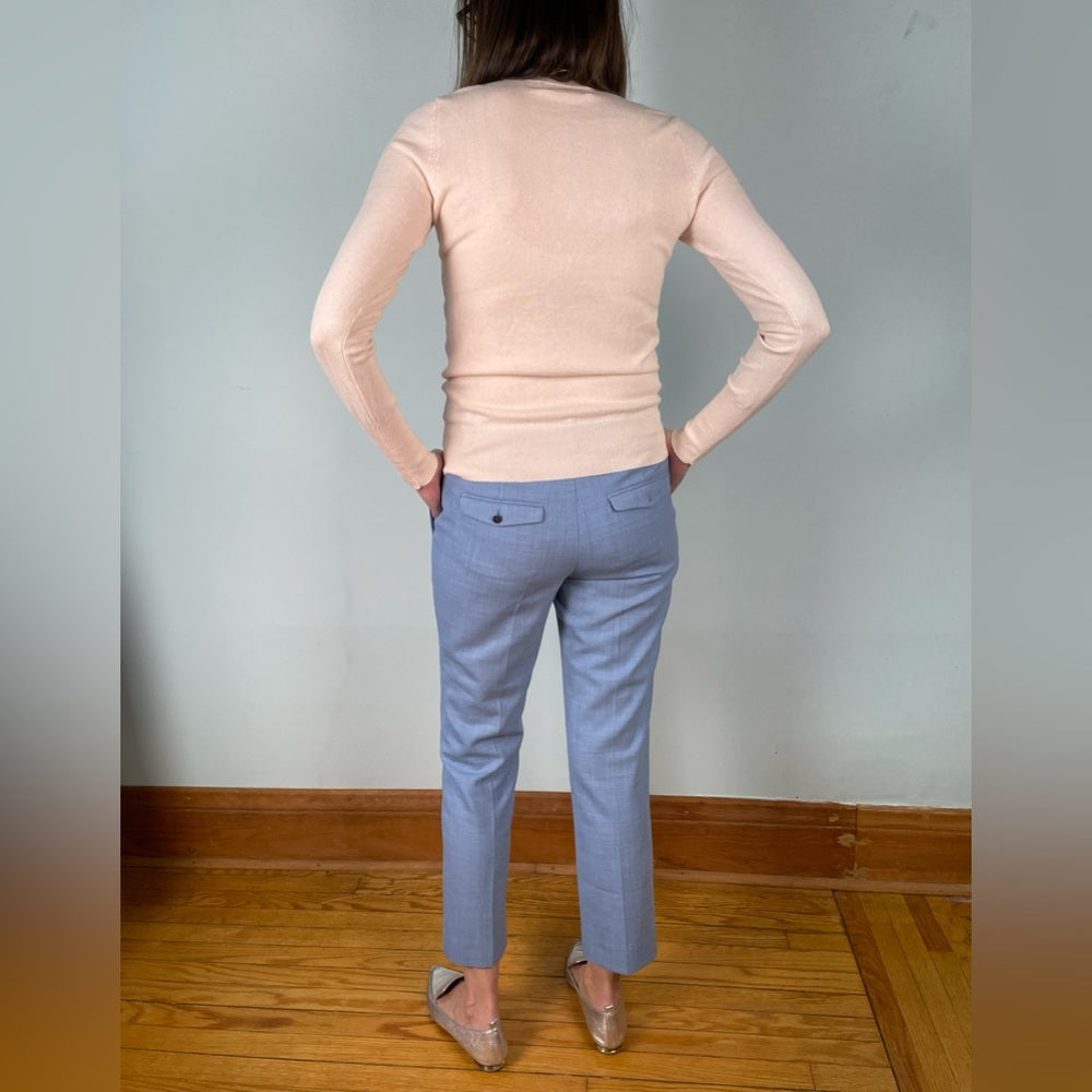 Marc Cain Blue Wool Blend Crop Trousers, size “N2” (US6)