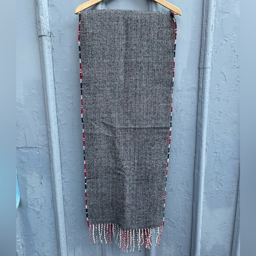 The Drake General Store Plaid/Herringbone Tassle Scarf, BNWT