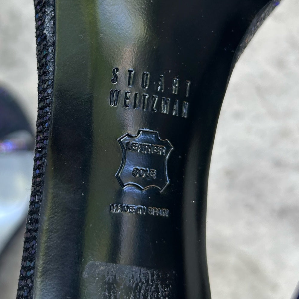 Stuart Weitzman Nudistong Glitter Heel, size 7.5