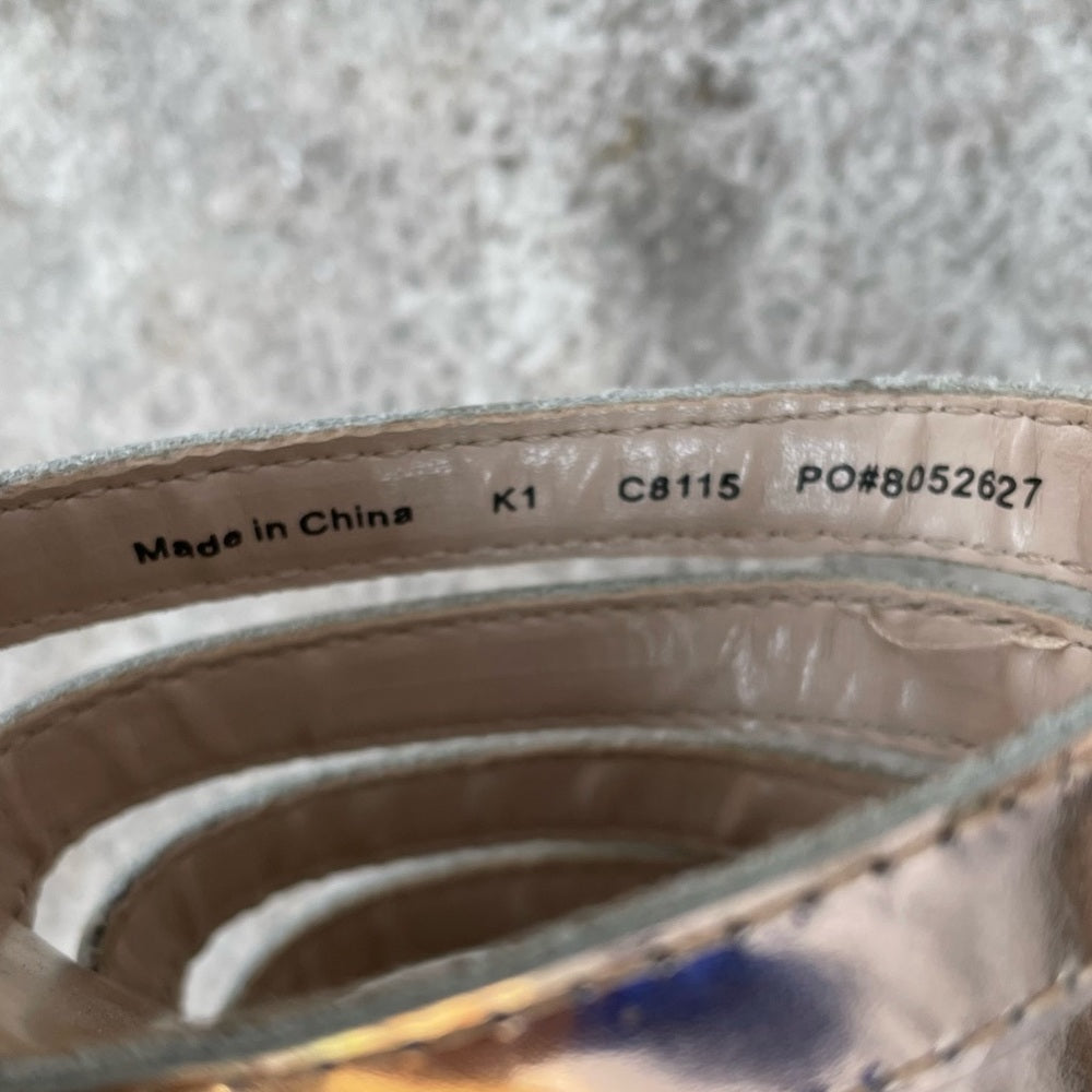 J Crew x Little Mayhem rose gold sandals, size 1