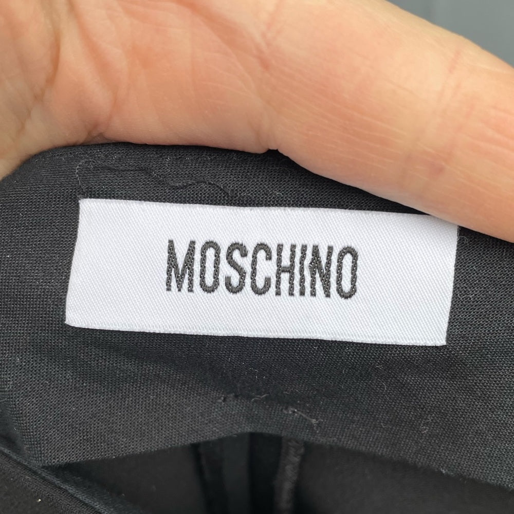 Moschino Cropped Black Flat Front Trousers, Size 6