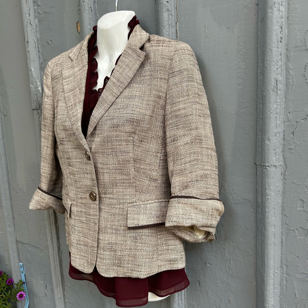 Max Mara Grey Tweed Blazer, approx size M