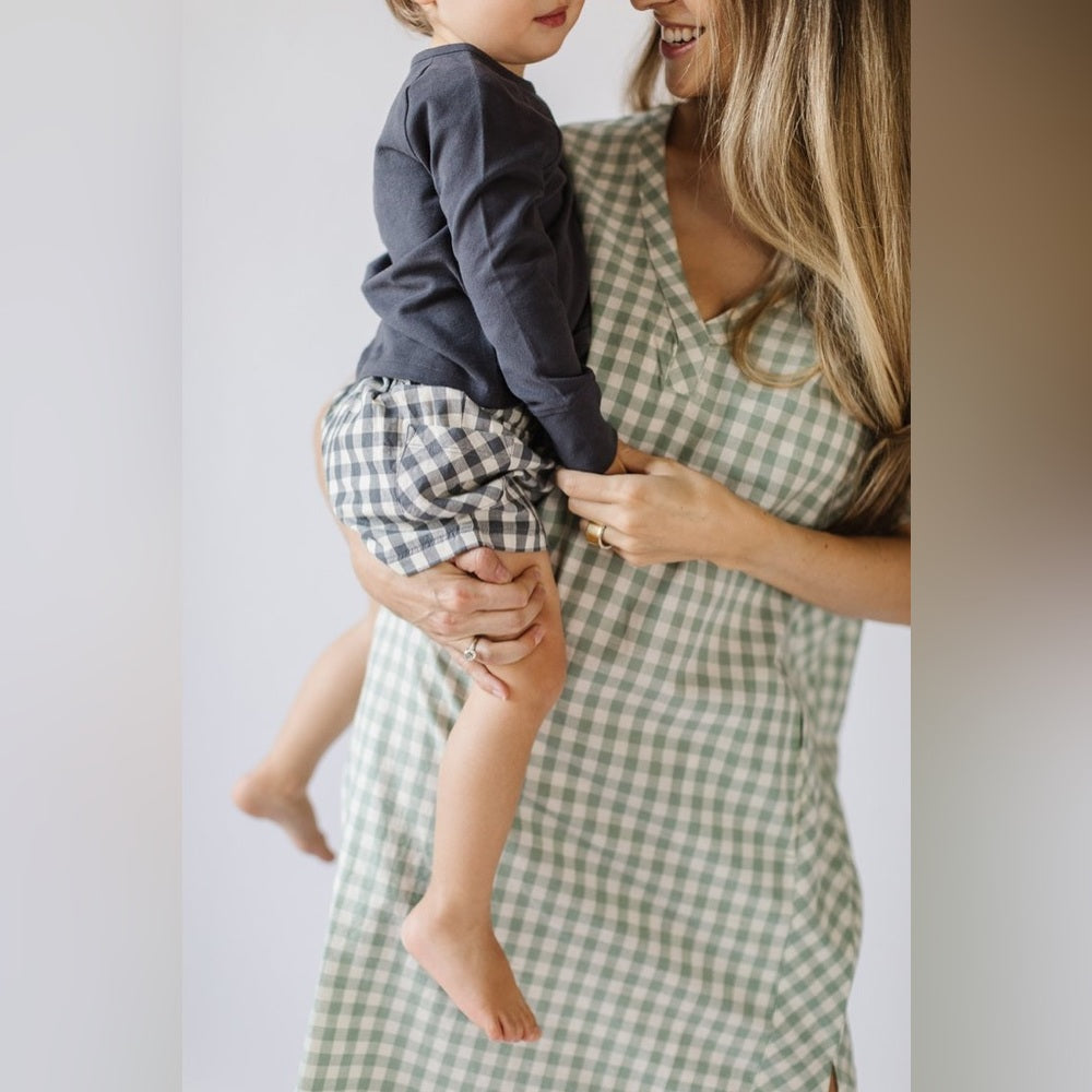 Pehr Green checked Caftan Dress, One Size
