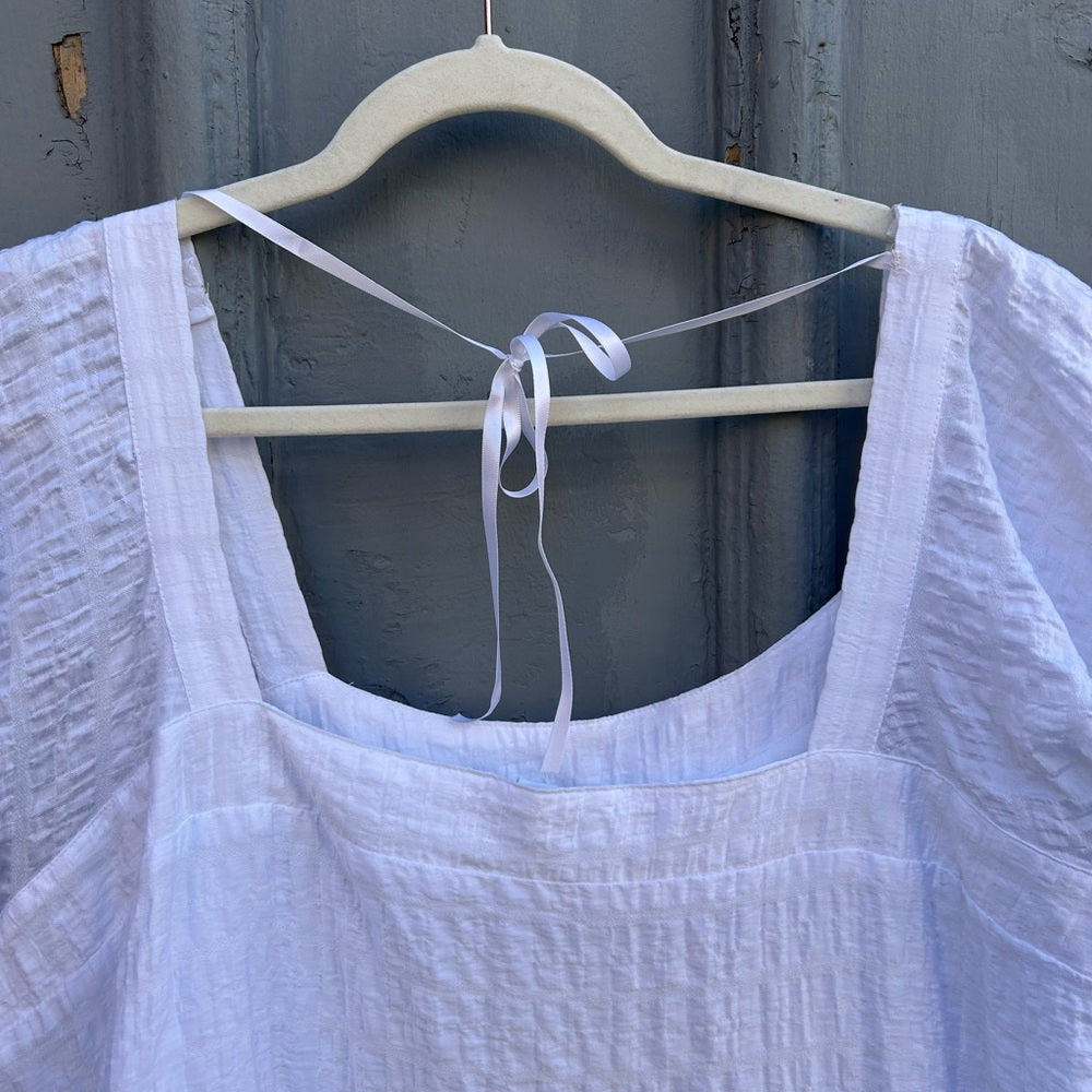 Tribal White Shift Dress, XL