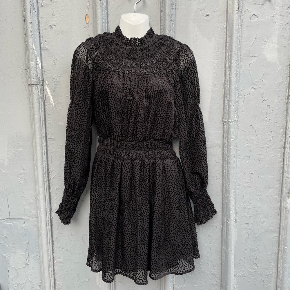 H&M Polka Dot Chiffon Dress with Smocking, size m8