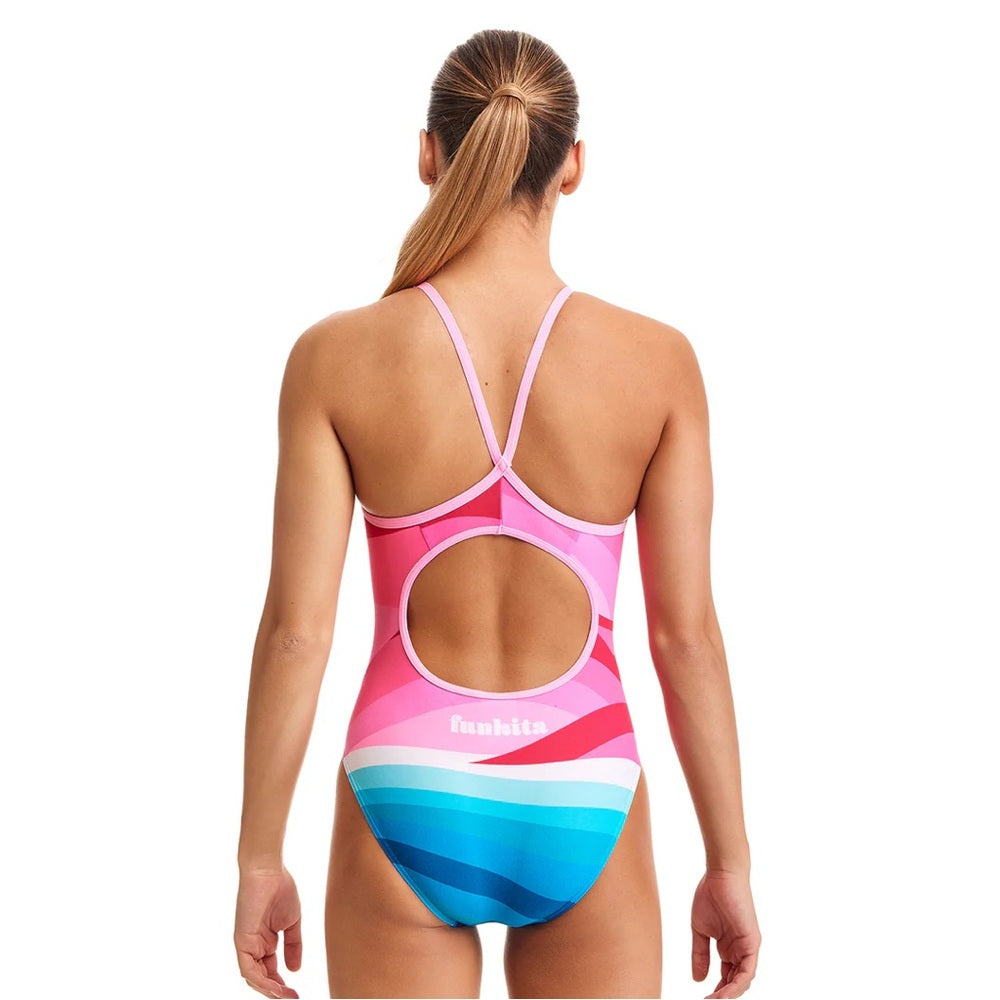 Funkita Summit Sunset Diamond Back One Piece, size 34 (US8)