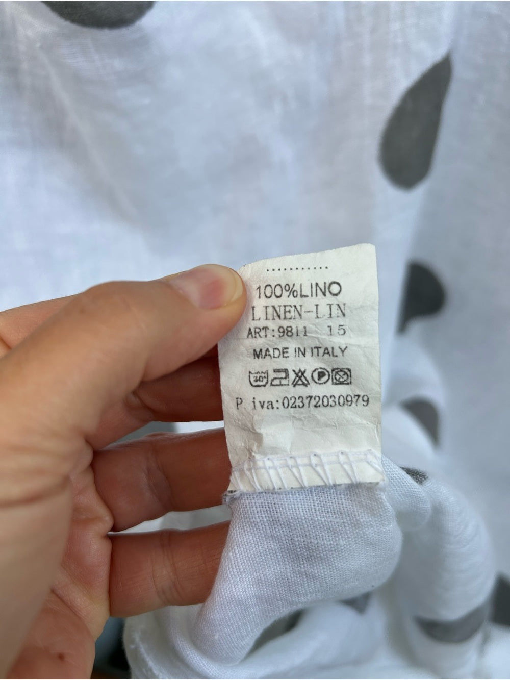 Made in Italy Linen Polka Dot Midi Dress, Approx S/M