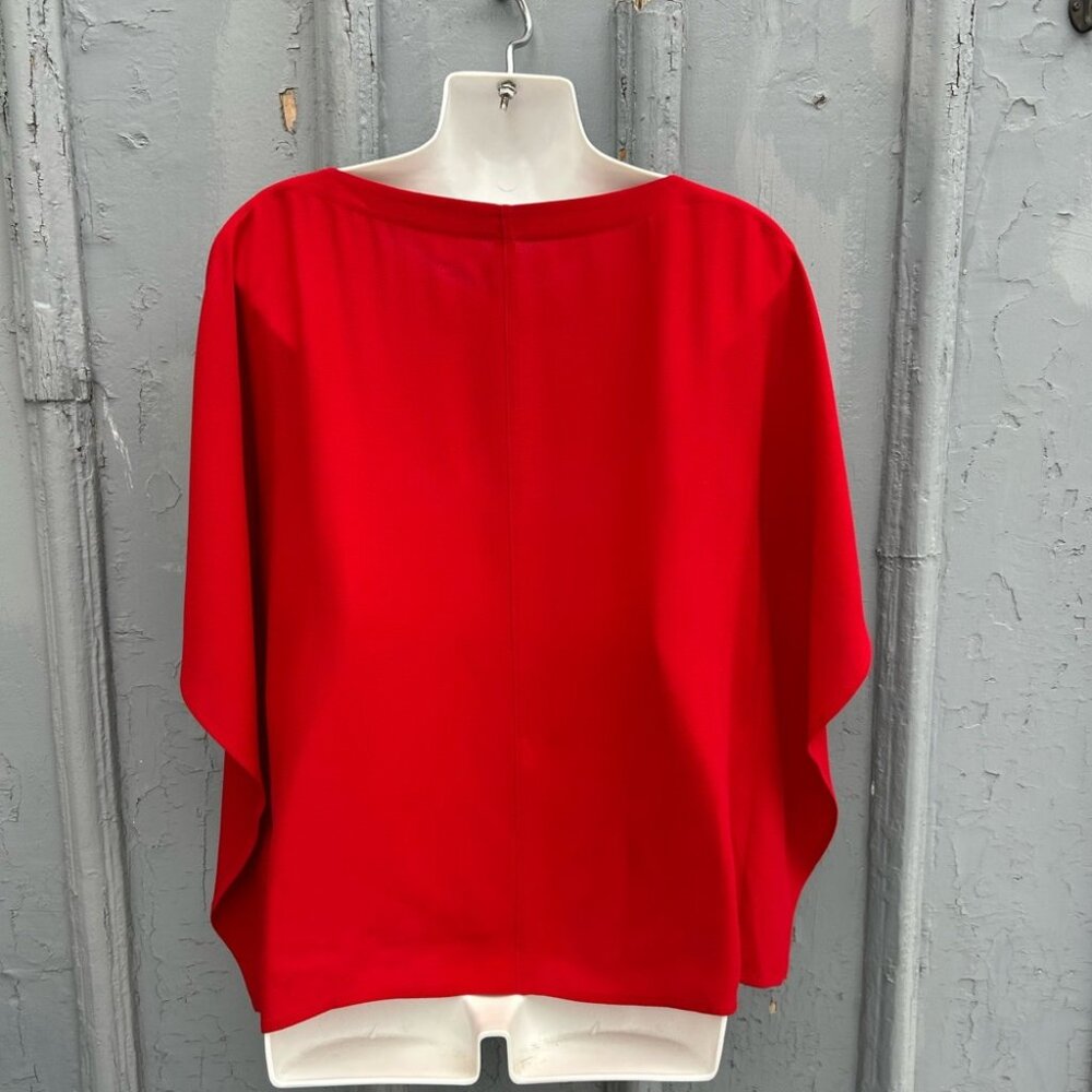 Eileen Fisher Red Cold shoulder blouse, size xxs