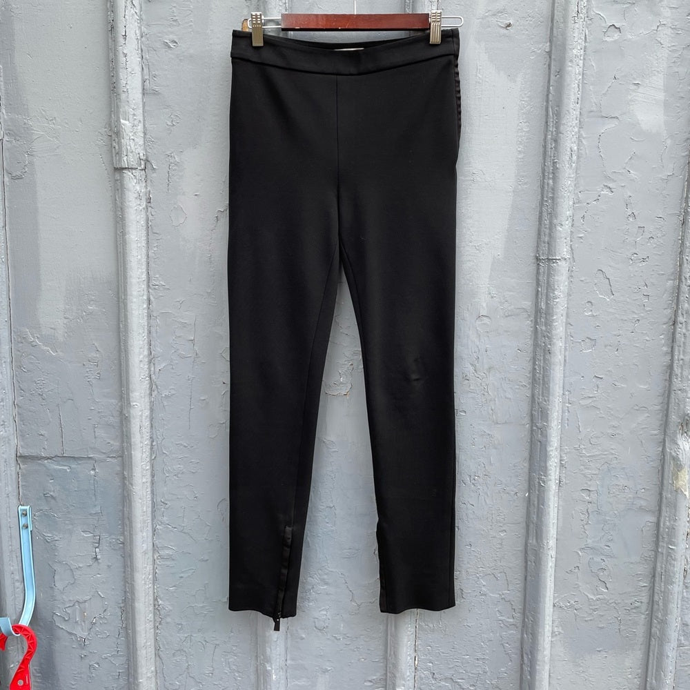 Valentino straight leg silk embellished pants, size 4