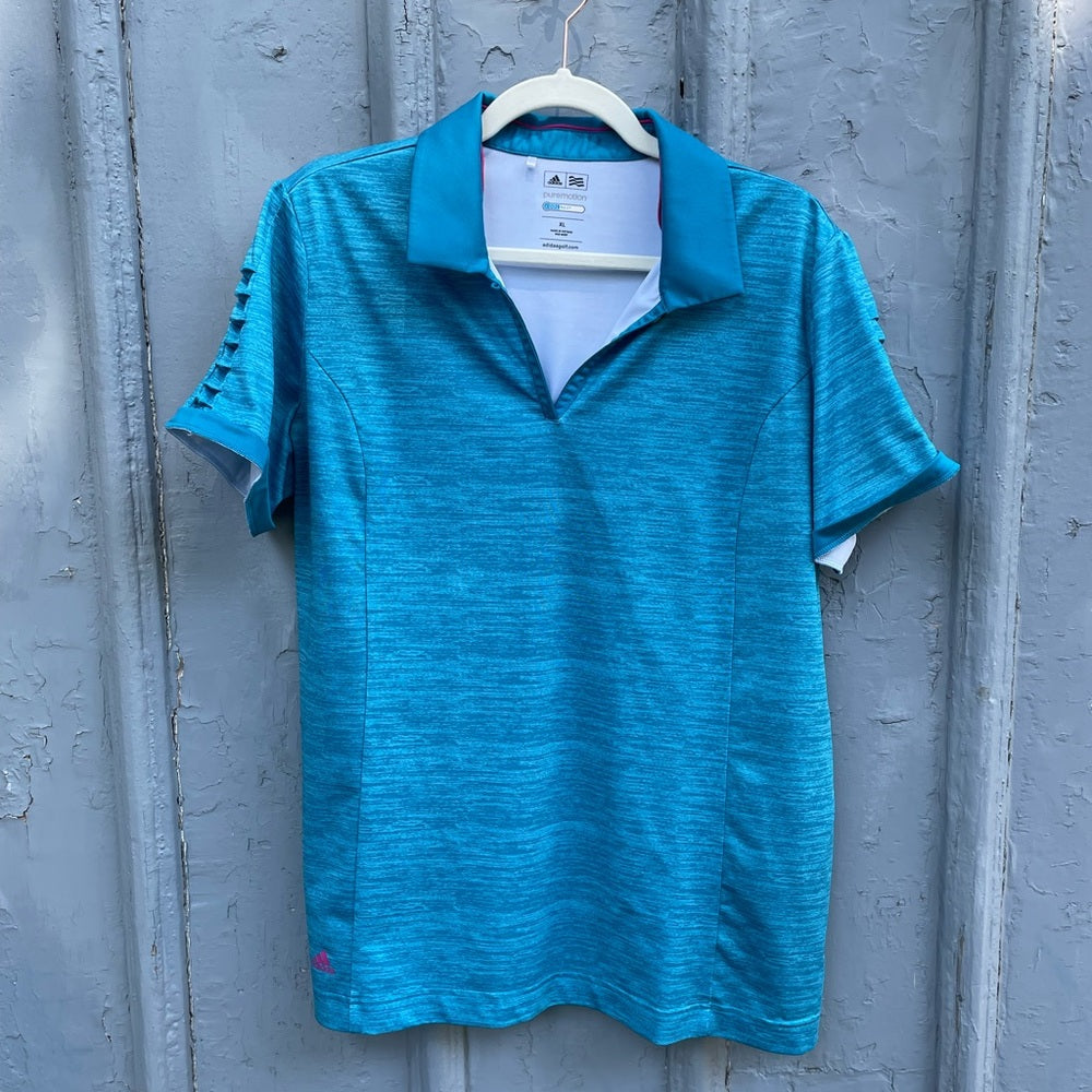 ADIDAS PUREMOTION PLEATED SLEEVE POLO SHIRT, size XL