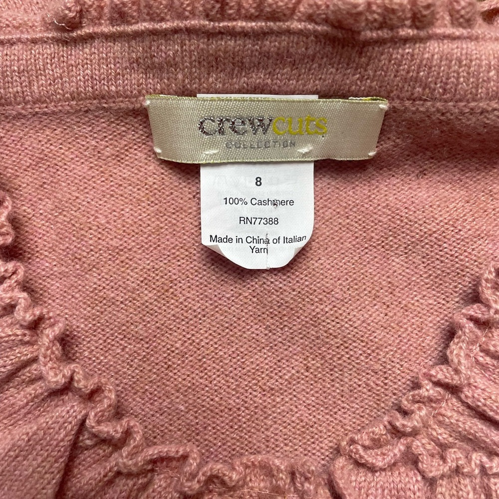 Crewcuts (J Crew) Cashmere Ruffle Front Cardigan Sweater, size 8
