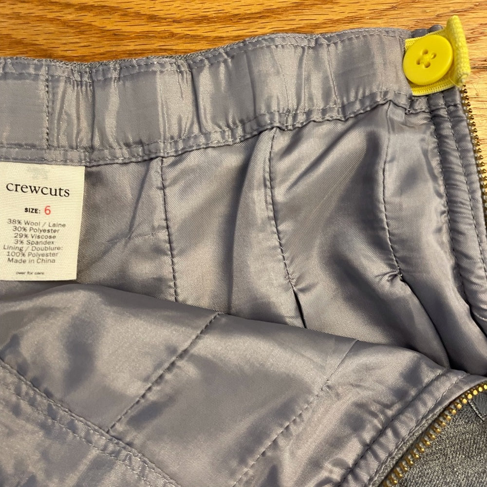 Crewcut Girls Grey Wool Box Pleated skirt, size 6