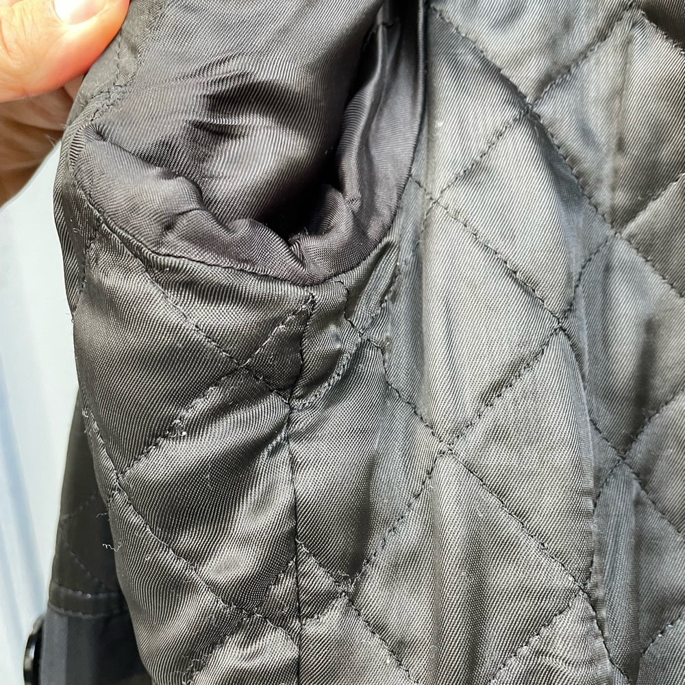 Burberry Brit Olive Green Wool Pea Coat, size 4
