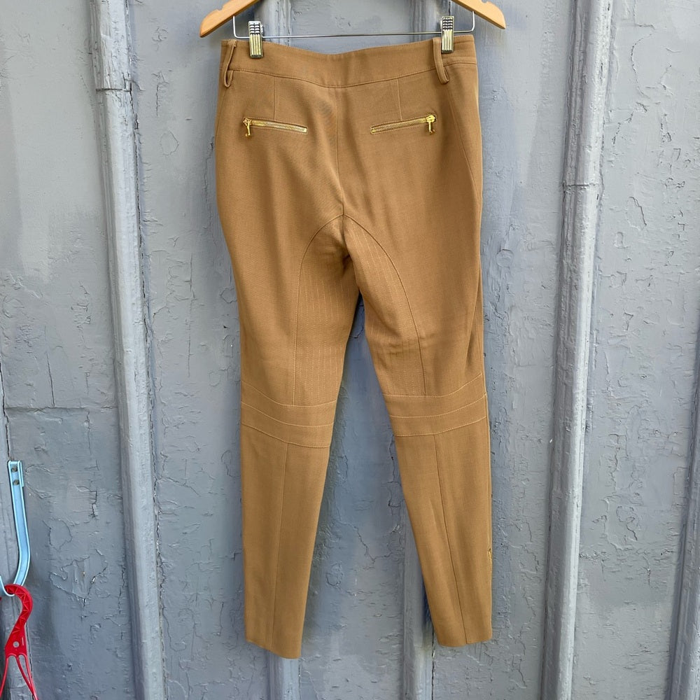 Moschino Khaki Wool Blend Riding Trousers, size 6