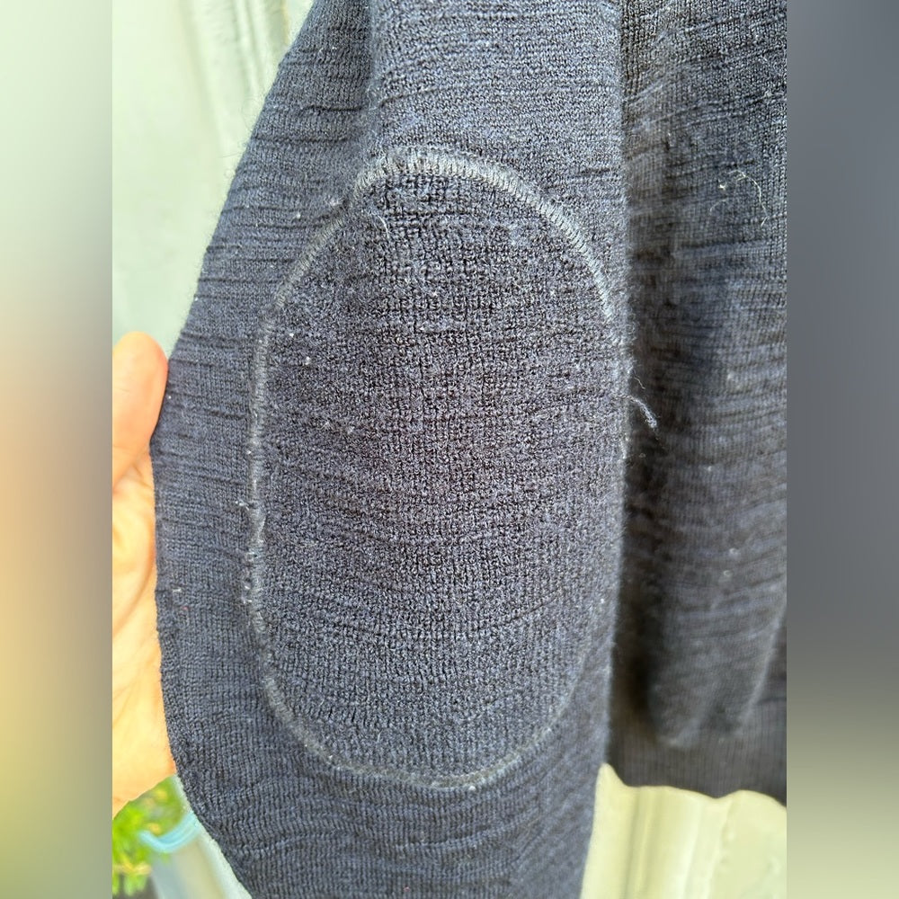 Gap Navy 1/4 zip Slub Merino Sweater, size L
