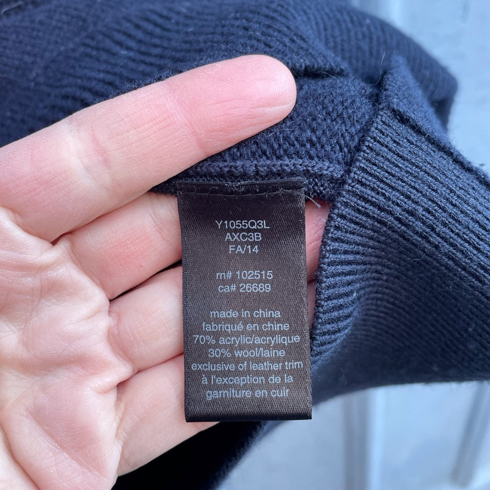 John Varvatos LUXE Navy Wool Hoodie Sweater, size XXL