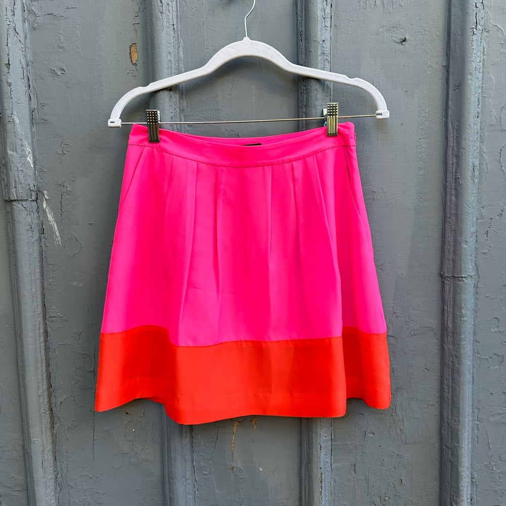 J. Crew Barbie Pink & Red Flare Skirt, size 0