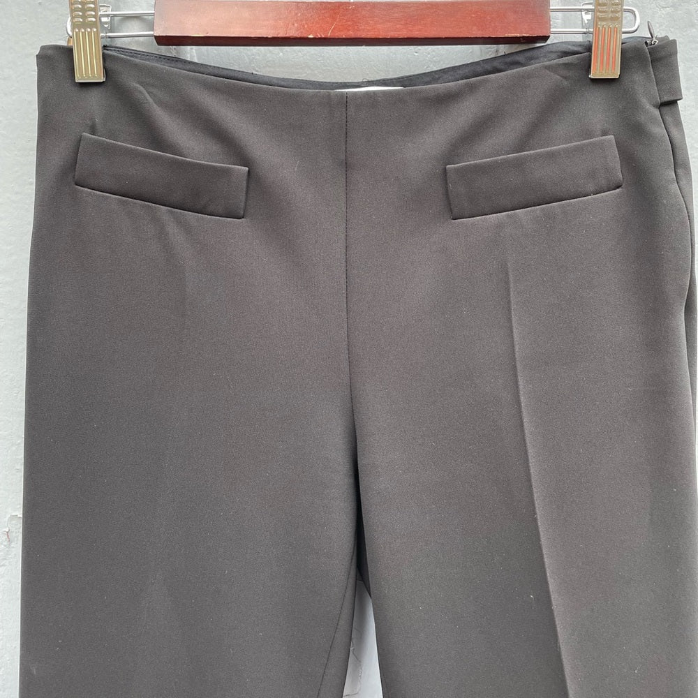 Moschino Cropped Black Flat Front Trousers, Size 6