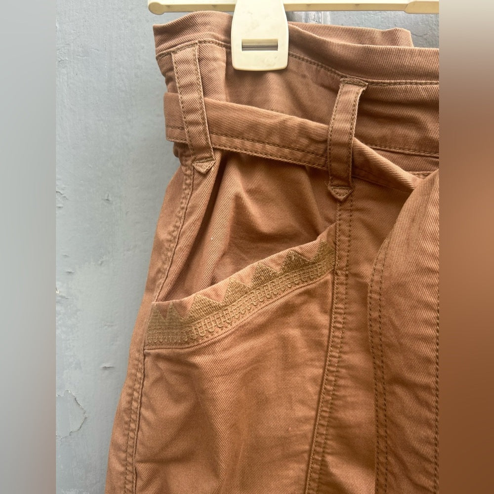 By Anthropologie Ellie Embroidered Utility Pants, size 8